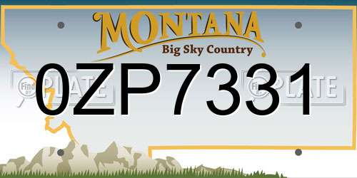 0ZP7331 Montana License Plate