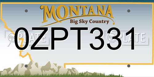 0ZPT331 Montana License Plate
