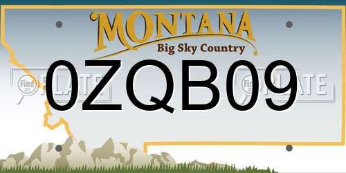 0ZQB09 Montana License Plate