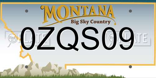 0ZQS09 Montana License Plate