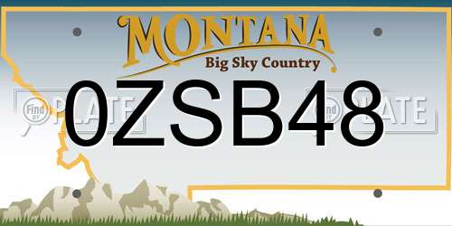 0ZSB48 Montana License Plate