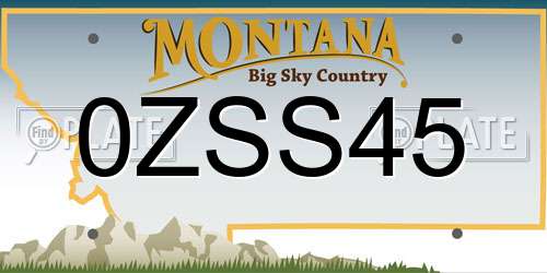0ZSS45 Montana License Plate