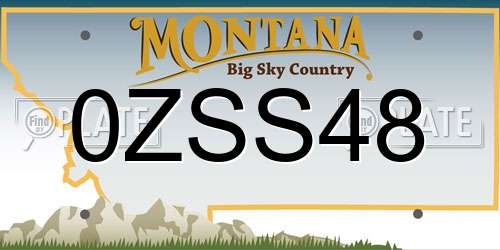 0ZSS48 Montana License Plate