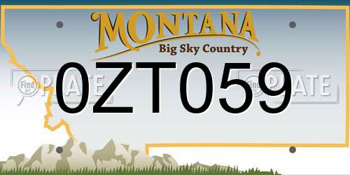 0ZT059 Montana License Plate