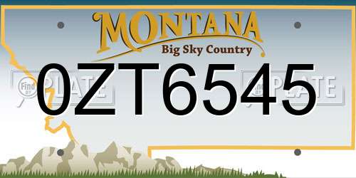 0ZT6545 Montana License Plate