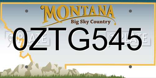 0ZTG545 Montana License Plate