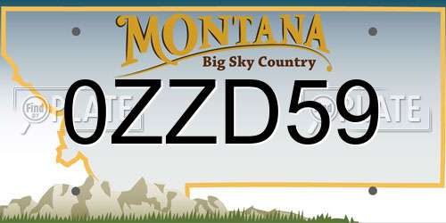 0ZZD59 Montana License Plate