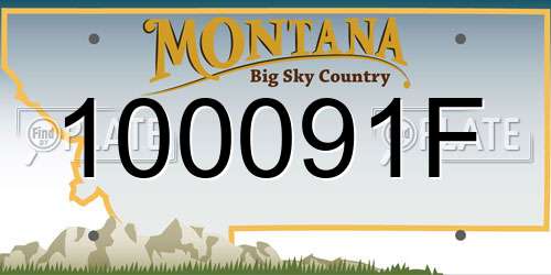 100091F Montana License Plate