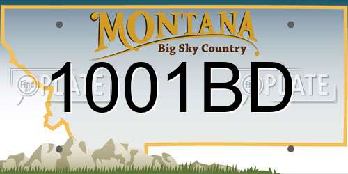 1001BD Montana License Plate