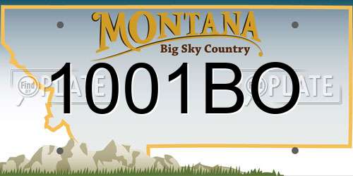 1001BO Montana License Plate