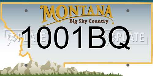 1001BQ Montana License Plate