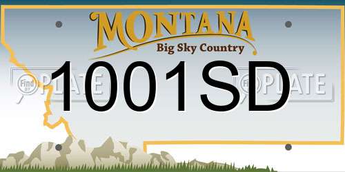 1001SD Montana License Plate