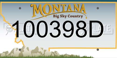 100398D Montana License Plate