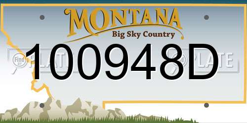 100948D Montana License Plate