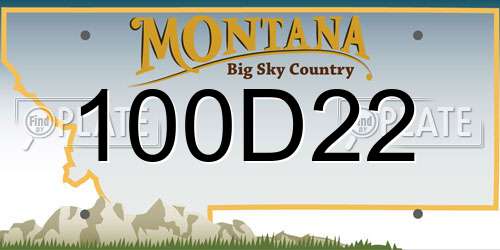 100D22 Montana License Plate