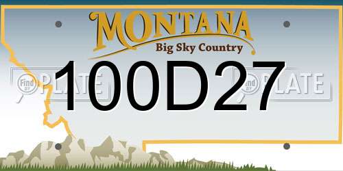 100D27 Montana License Plate
