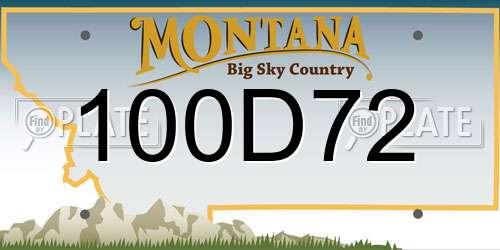 100D72 Montana License Plate