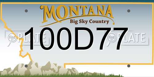 100D77 Montana License Plate