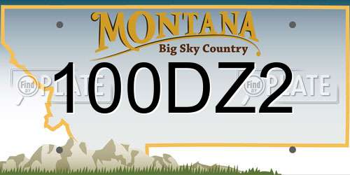 100DZ2 Montana License Plate