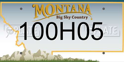 100H05 Montana License Plate