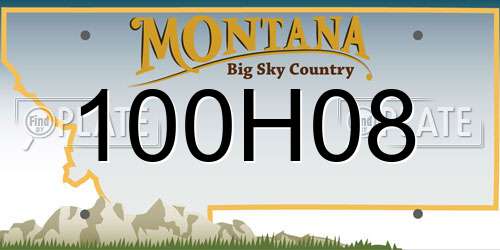 100H08 Montana License Plate