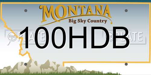 100HDB Montana License Plate
