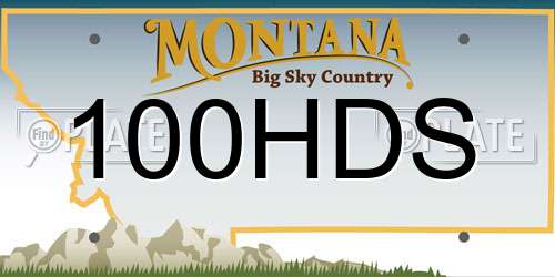 100HDS Montana License Plate
