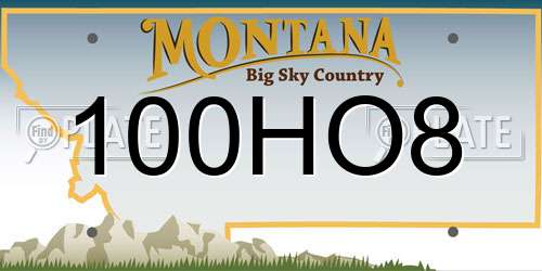 100HO8 Montana License Plate