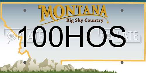 100HOS Montana License Plate
