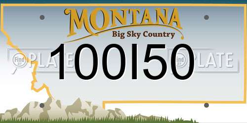 100I50 Montana License Plate