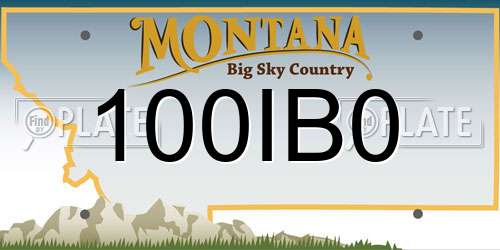 100IB0 Montana License Plate