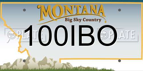 100IBO Montana License Plate