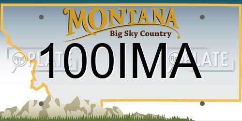 100IMA Montana License Plate