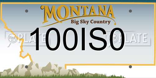 100IS0 Montana License Plate