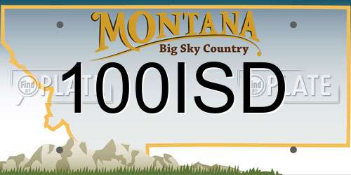 100ISD Montana License Plate