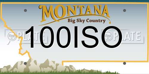 100ISO Montana License Plate