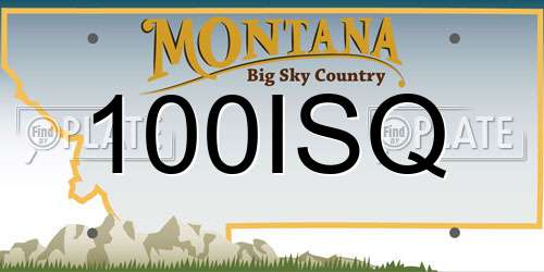 100ISQ Montana License Plate