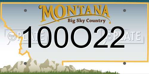 100O22 Montana License Plate