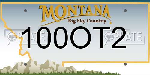 100OT2 Montana License Plate