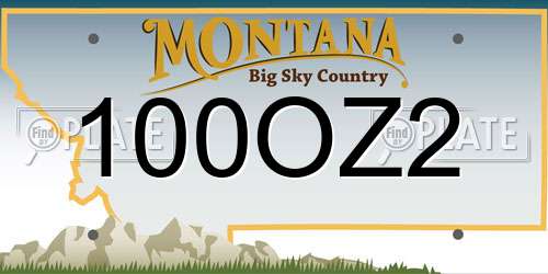 100OZ2 Montana License Plate