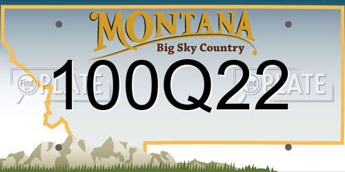 100Q22 Montana License Plate