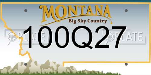 100Q27 Montana License Plate
