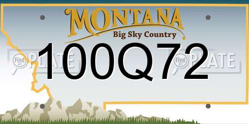 100Q72 Montana License Plate