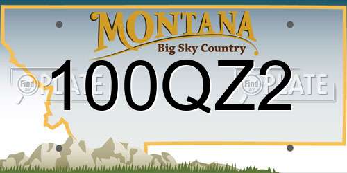 100QZ2 Montana License Plate