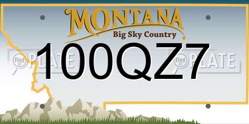 100QZ7 Montana License Plate