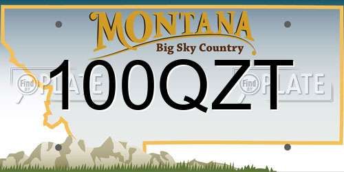 100QZT Montana License Plate