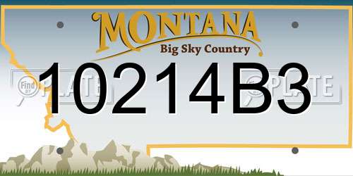 10214B3 Montana License Plate