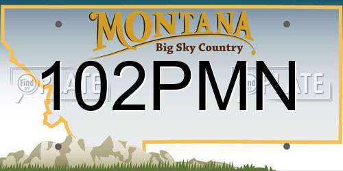 102PMN Montana License Plate