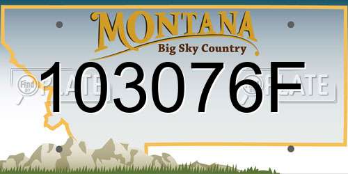 103076F Montana License Plate