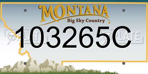 103265C Montana License Plate